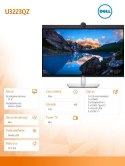 Dell Monitor U3223QZ 31,5 cali IPS LED 4K 3840x2160/16:9/HDMI/2xDP/3xUSB-C/5xUSB/KVM/Kamera/Głośniki/Mikrofon/3Y AES&PPG