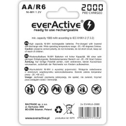 EverActive Akumulatory R6/AA 2000 mAH, blister 2 SZT. technologia Ready To Use