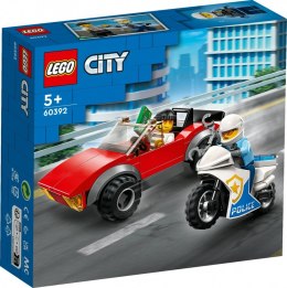 LEGO Klocki City 60392 Motocykl policyjny - pościg za samochodem