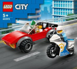 LEGO Klocki City 60392 Motocykl policyjny - pościg za samochodem