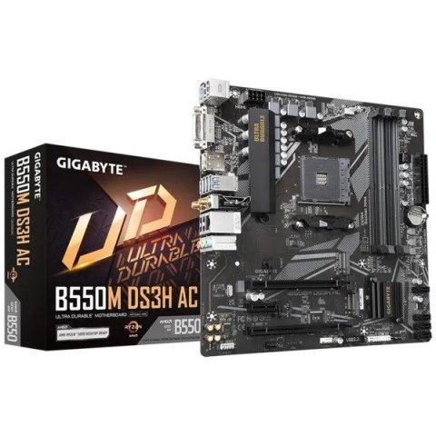 Gigabyte Płyta główna B550M DS3H AC AM4 4DDR4 HDMI/DVI M.2 mATX