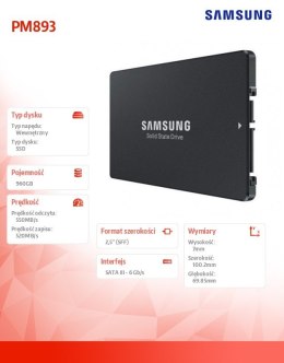 Samsung Dysk SSD PM893 960GB MZ7L3960HCJR-00W07