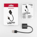 AXAGON ADA-12 Zewnętrzna karta dzwiękowa USB 2.0 48kHz/16-bit stereo, metal, kabel USB-A 15 cm