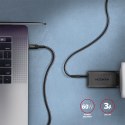 AXAGON BUCM-CM30AB Kabel USB-C - USB-C 2.0, 3m, PD 60W, 3A, ALU, oplot, Czarny