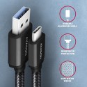 AXAGON BUCM3-AM15AB Kabel USB-C - USB-A, 1.5m, USB 3.2 Gen 1 3A, ALU, oplot, czarny