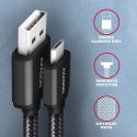 AXAGON BUMM-AM10AB Kabel MicroUSB - USB-A, 1m, USB 2.0, 2.4A, ALU, oplot, Czarny