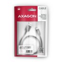 AXAGON BUMM-AM10AB Kabel MicroUSB - USB-A, 1m, USB 2.0, 2.4A, ALU, oplot, Czarny