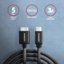 AXAGON BUMM3-CM10AB Kabel Micro-B USB, USB-C 3.2 Gen 1, 1m, 3A, ALU, PVC Czarny