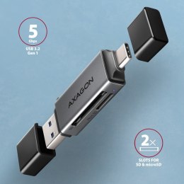 AXAGON CRE-DAC Czytnik kart zewnętrzny USB3.2 Gen 1 Type-C + Type-A SD/microSD