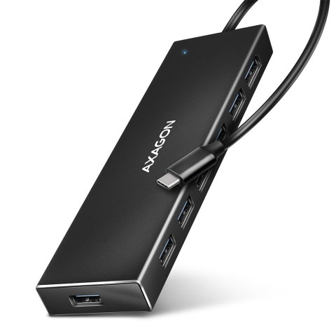 AXAGON HUE-F7C Hub 7-portowy USB-C 3.2 Gen 1 ALU FLAT micro USB, 30cm USB-C kabel