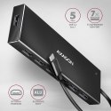 AXAGON HUE-F7C Hub 7-portowy USB-C 3.2 Gen 1 ALU FLAT micro USB, 30cm USB-C kabel