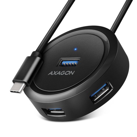 AXAGON HUE-P1C Hub 4-portowy USB-C 3.2 Gen 1 ROUND, micro USB, 30cm USB-C kabel