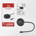 AXAGON HUE-P1C Hub 4-portowy USB-C 3.2 Gen 1 ROUND, micro USB, 30cm USB-C kabel