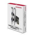 AXAGON PCEA-PSN Kontroler PCIe 1x port równoległy LPT + 2x port szeregowy RS232 250 kbps, w zestawie SP & LP