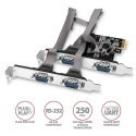 AXAGON PCEA-S4N Kontroler PCIe 4x port szeregowy RS232 250 kbps, w zestawie SP & LP