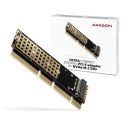 AXAGON PCEM2-1U Adapter wewnętrzny PCIe x16/x8/x4, M.2 NVMe M-key slot, 1U