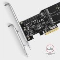 AXAGON PCES-SA4M2 Kontroler PCIe 2x wewnętrzny port SATA 6G + 2x wewnętrzny port M.2 B-key SATA, SP & LP