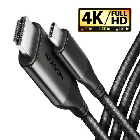 AXAGON RVC-HI2MC Adapter USB-C -> HDMI 2.0 4K/60Hz Aluminum, 1.8m kabel