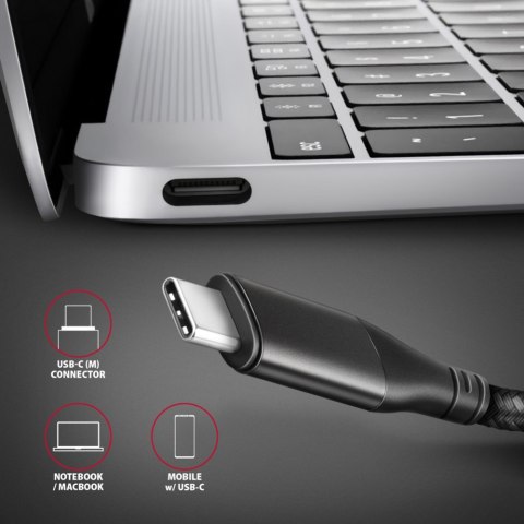 AXAGON RVC-HI2MC Adapter aktywny USB-C -> HDMI 2.0 4K/60Hz Aluminum, 1.8m kabel