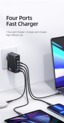 USAMS Ładowarka sieciowa GaN 100W PD 3xUSB-C/ USB T50