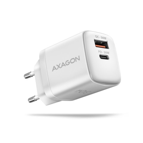 AXAGON ACU-PQ30W Ładowarka sieciowa PD & QC 30W, QC3.0,4.0/AFC/FCP/PPS/Apple Biała