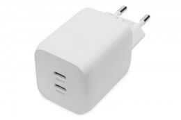 Digitus Ładowarka sieciowa, zasilacz GaN 2x USB-C PD 3.0 max. 65W, biała