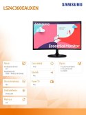 Samsung Monitor 24 cale LS24C360EAUXEN VA 1920x1080 FHD 16:9 1xD-sub 1xHDMI 4 ms (GTG) zakrzywiony 2 lata d2d