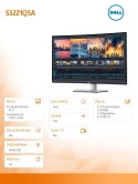 Dell Monitor zakrzywiony 31.5 cala S3221QSA VA 4K (3840x2160)/16:9/HDMI/DP/USB/ /Speakers/3Y