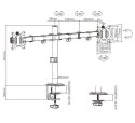 Gembird Ramię dla dwóch monitorów biurkowe (regulowane), 17 cale- 32 cale, do 9kg