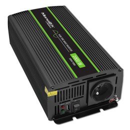 Qoltec Przetwornica napięcia Monolith | 1000W | 2000W | 12V na 230V | Czysty Sinus