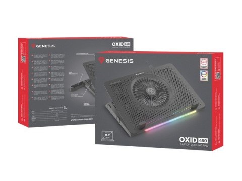 Natec Podstawka pod notebook Genesis Oxid 450 RGB 15.6''