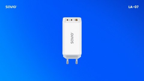 Savio Ładowarka sieciowa USB GaN 65W, Quick Charge 4.0, Power Delivery 3.0, LA-07