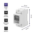 Qoltec Jednofazowy elektroniczny licznik | miernik zużycia energii na szynę DIN | 230V | LCD | 2P