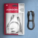 AXAGON BUCM2-CM10AB Kabel USB-C - USB-C, 1.0m 5A charging, ALU, 240W PD, oplot, USB2.0