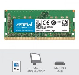 Crucial Pamięć DDR4 SODIMM do Apple Mac 16GB(1*16GB)/2400 CL17 (8bit)