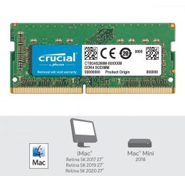 Crucial Pamięć DDR4 SODIMM do Apple Mac 8GB(1*8GB)/2666 CL19 (8bit)