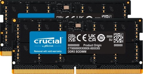 Crucial Pamięć notebookowa DDR5 SODIMM 64GB(2*32)/4800 CL46 (16Gbit)