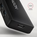 AXAGON HUE-C1A 4-portowy hub USB 5Gbps Travel, USB-C power IN, kabel Type-A 19cm, USB-C dodatkowe zasilanie