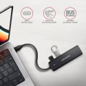 AXAGON HUE-C1C 4-portowy hub USB 5Gbps Travel, USB-C power IN, kabel Type-C 19cm, USB-C dodatkowe zasilanie