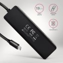 AXAGON HUE-C1C 4-portowy hub USB 5Gbps Travel, USB-C power IN, kabel Type-C 19cm, USB-C dodatkowe zasilanie