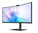 Samsung Monitor 34 cale ViewFinity S65VC VA 3440x1440 UWQHD 21:9 1xHDMI 1xDP 1xUSB-C (90W) 2xUSB 3.0 LAN (RJ45) 5ms HAS Webcam głośniki 