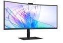 Samsung Monitor 34 cale ViewFinity S65VC VA 3440x1440 UWQHD 21:9 1xHDMI 1xDP 1xUSB-C (90W) 2xUSB 3.0 LAN (RJ45) 5ms HAS Webcam głośniki 