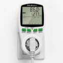 Qoltec Watomierz Licznik zużycia energii PM0627 z historią pomiaru | 3680W | 16A | LCD