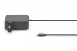 Digitus Ładowarka sieciowa zasilacz 1x USB-C PD 3.0 max. 100W GaN zintegrowany kabel 1,2m Czarna