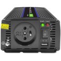 Qoltec Przetwornica napięcia Monolith 600 MS Wave | 12V na 230V | 300/600W | USB