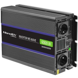 Qoltec Przetwornica napięcia Monolith 6000 MS Wave | 12V na 230V | 3000/6000W | USB