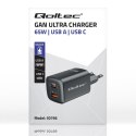 Qoltec Ładowarka sieciowa 65W GaN ULTRA | 5-20V | 2.25-3.25A | 1 x USB typ C PD | 1 x USB | Czarna