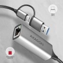 AXAGON ADE-TXCA Karta sieciowa Gigabit Ethernet adapter, USB-C (USB-A redukcja) 3.2 Gen 1, instalacja automatyczna