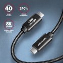 AXAGON BUCM4X-CM10AB Kabel USB-C - USB-C, USB4 Gen 3x2 1m, PD 240W, 8K HD, ALU, oplot Czarny