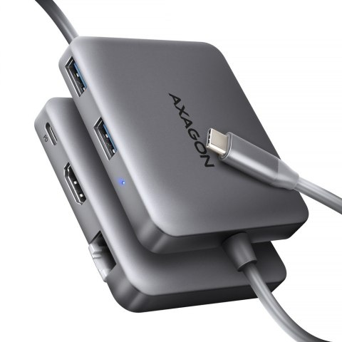 AXAGON HMC-5HL Wieloportowy hub 2x USB-A, 4K HDMI, GLAN, USB 3.2 Gen 1, PD 100W, 15cm USB-C kabel